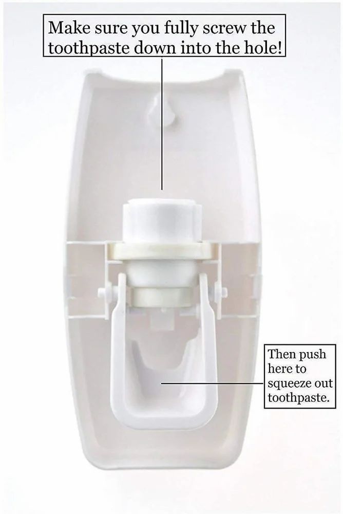 Plastic Toothpaste Holder wall mounted (pack includes Toothpaste Holder, Paste Dispenser)