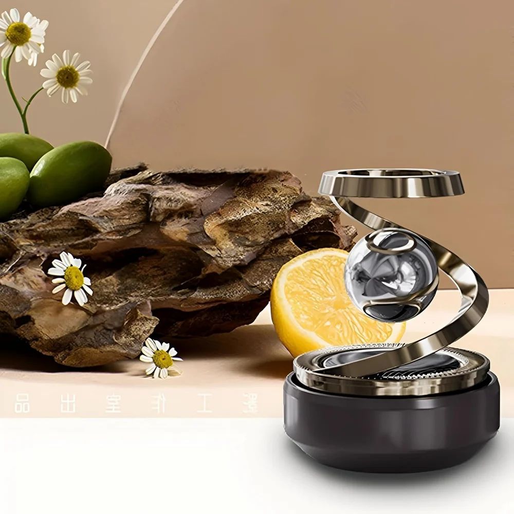 Solar-Powered Levitating Ball Air Freshener Rotating Car Dashboard Decor Perfume Diffuser