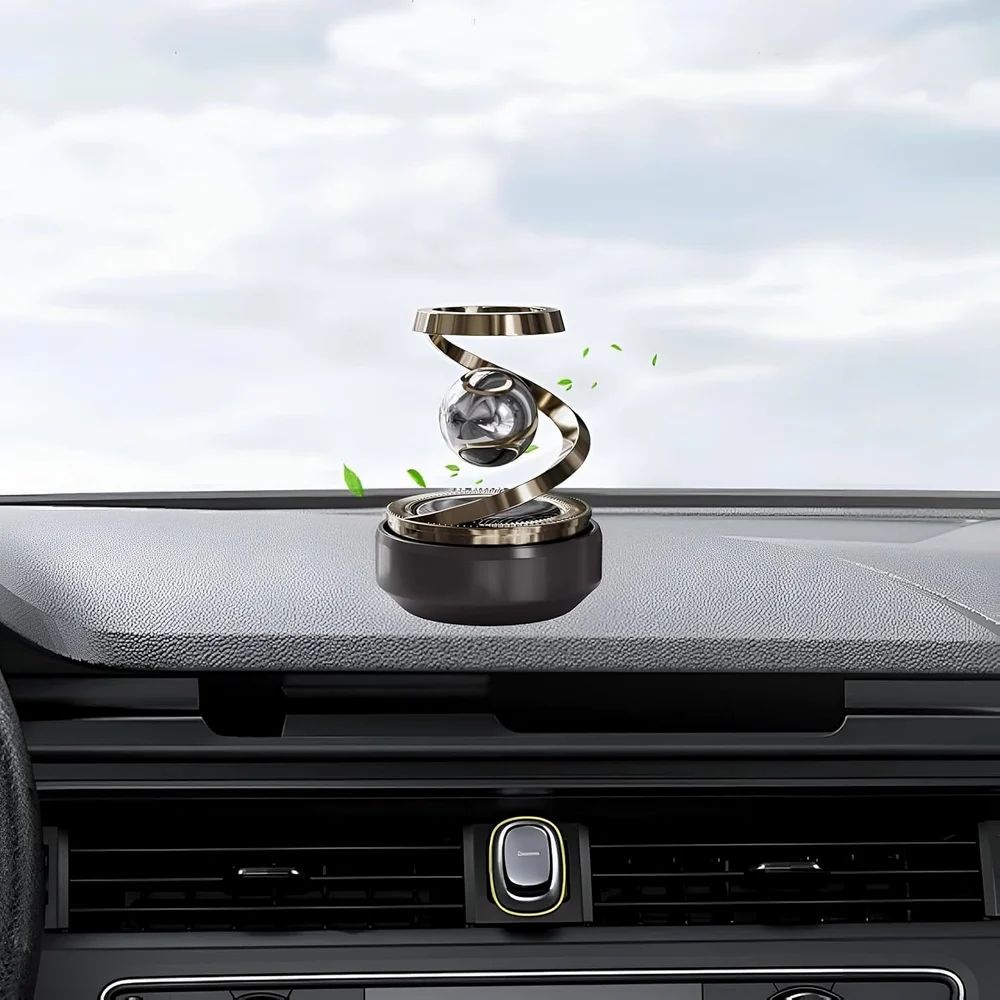 Solar-Powered Levitating Ball Air Freshener Rotating Car Dashboard Decor Perfume Diffuser