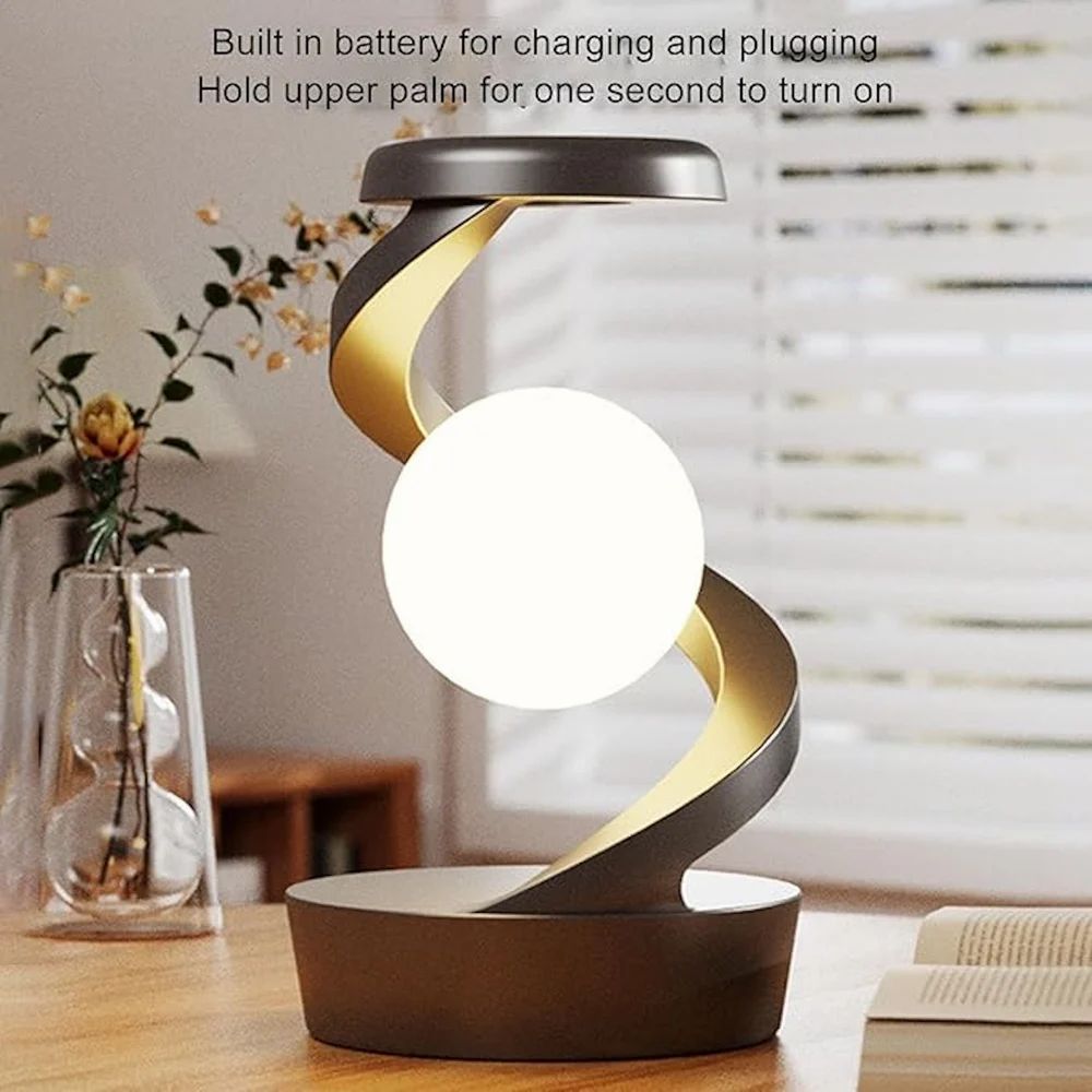 Spiral Rotating Moon Lamp Multicolor LED Levitating Night Light