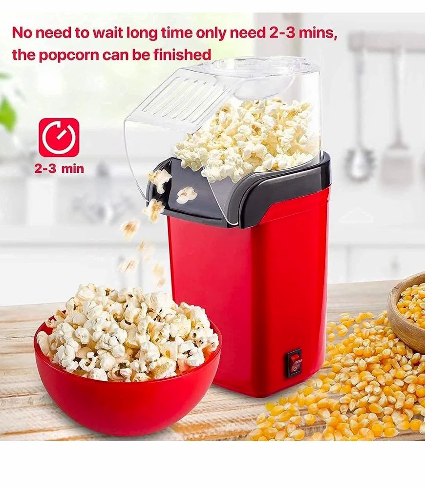 Mini Popcorn Maker | Fast 3-5 Min Popping | Easy to Clean | Healthy Snack Maker for Home