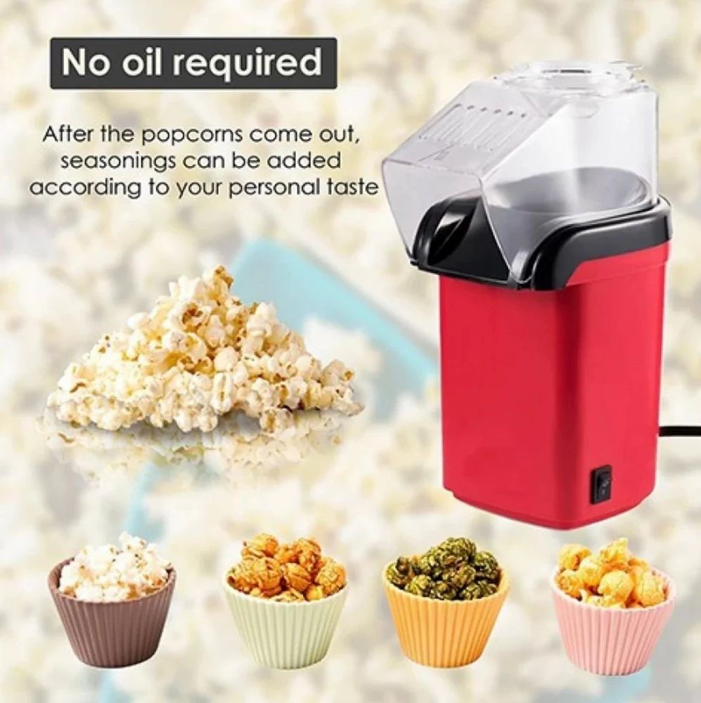 Mini Popcorn Maker | Fast 3-5 Min Popping | Easy to Clean | Healthy Snack Maker for Home